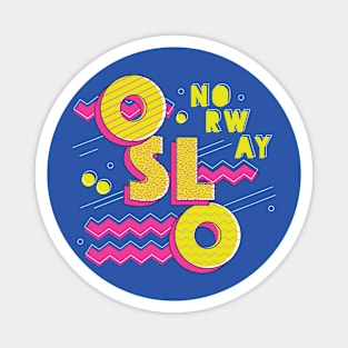 Retro 90s Oslo, Norway Magnet